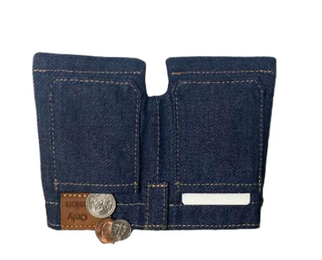 Saiveon Portomonnee jeansdesign opvouwbaar