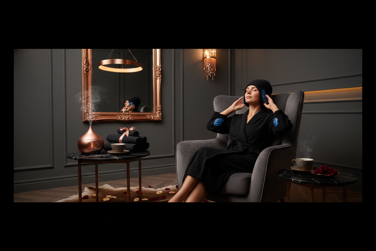 Ice Compress Headache Relief Hat - Met Zwarte Rand