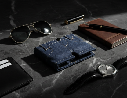 Saiveon Portomonnee jeansdesign opvouwbaar